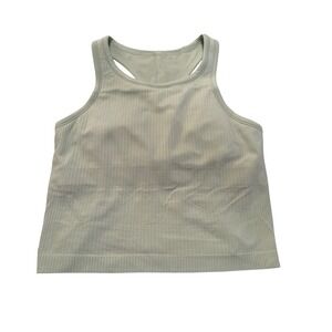 Lululemon Ebb to Street Ribbed Racerback Tank Top Cropped‎ Light Green Women's